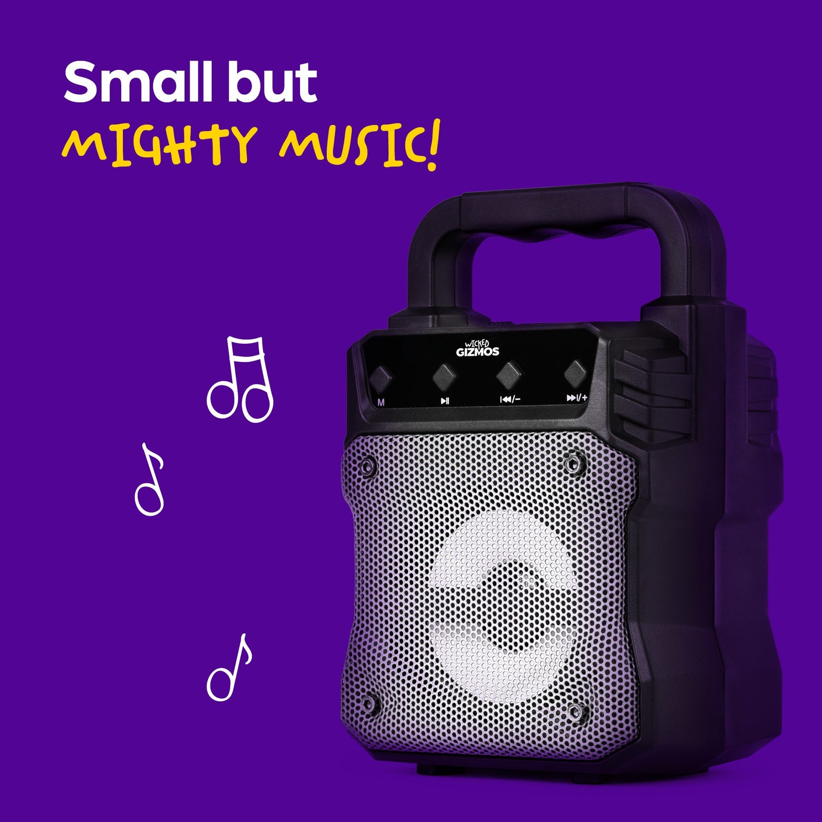 Wicked Gizmos Karaoke Speaker Portable Bluetooth With Led Disco Lights And Mic