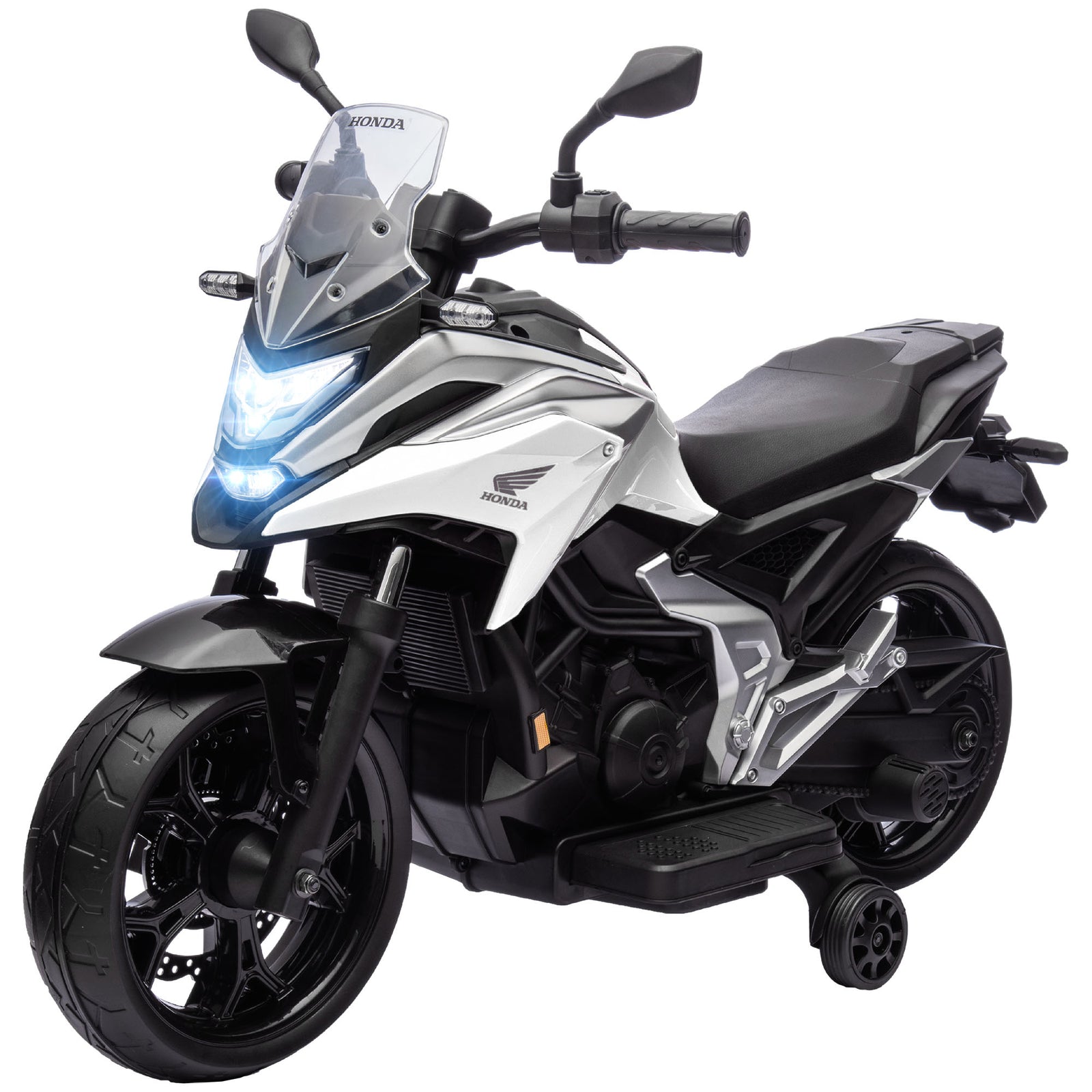 Honda Licensed 12v Kids Electric Motorbike W/ Music Headlights | White