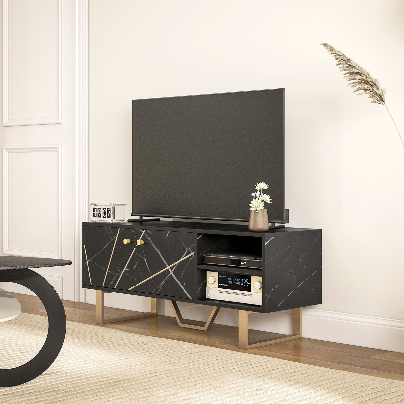Tv Unit For Living Room Black Marble