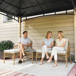 3 Piece Rattan Garden Furniture Set With Cushions | Natural