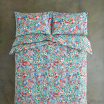 Floral Mosaic Blue Duvet Cover Set | Double | Blue