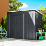 Outdoor Storage Shed, 7.5 X 4.3ft Metal Garden Shed | Dark Grey
