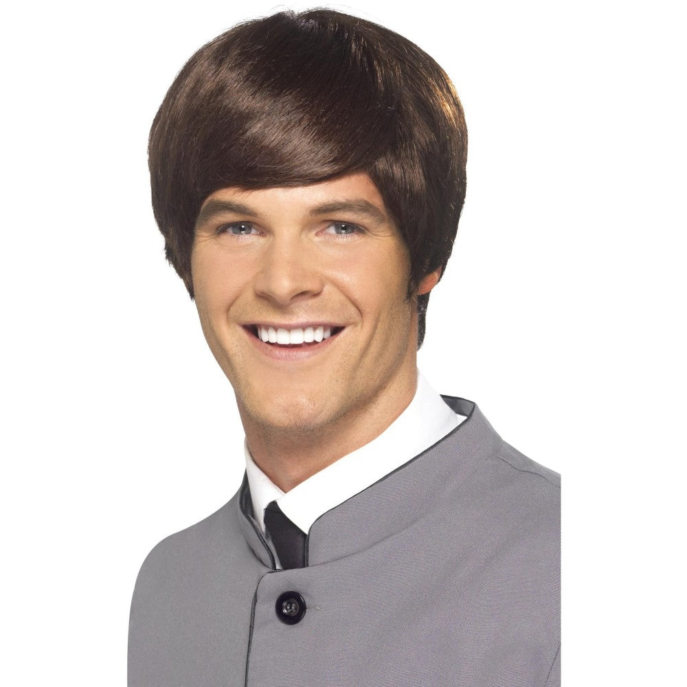 60s Male Mod Wig, Brown | Short | Brown