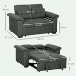 Click Clack Sofa Bed 2 Seater Sofa Bed For Living Room | Charcoal Grey