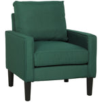 Removable Pillow Linen Accent Chair | Dark Green