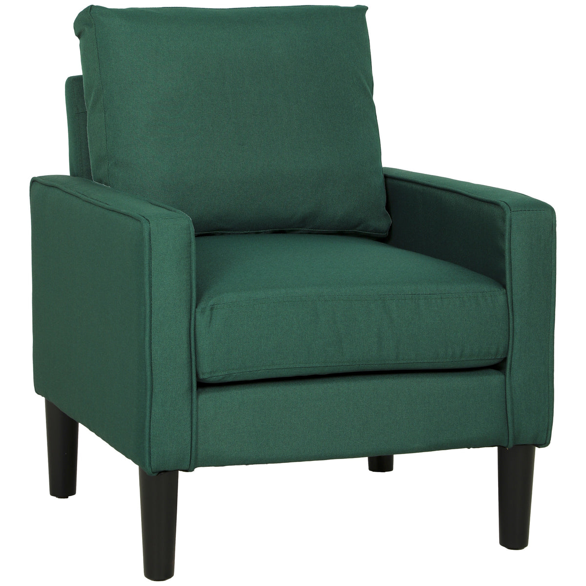 Removable Pillow Linen Accent Chair | Dark Green