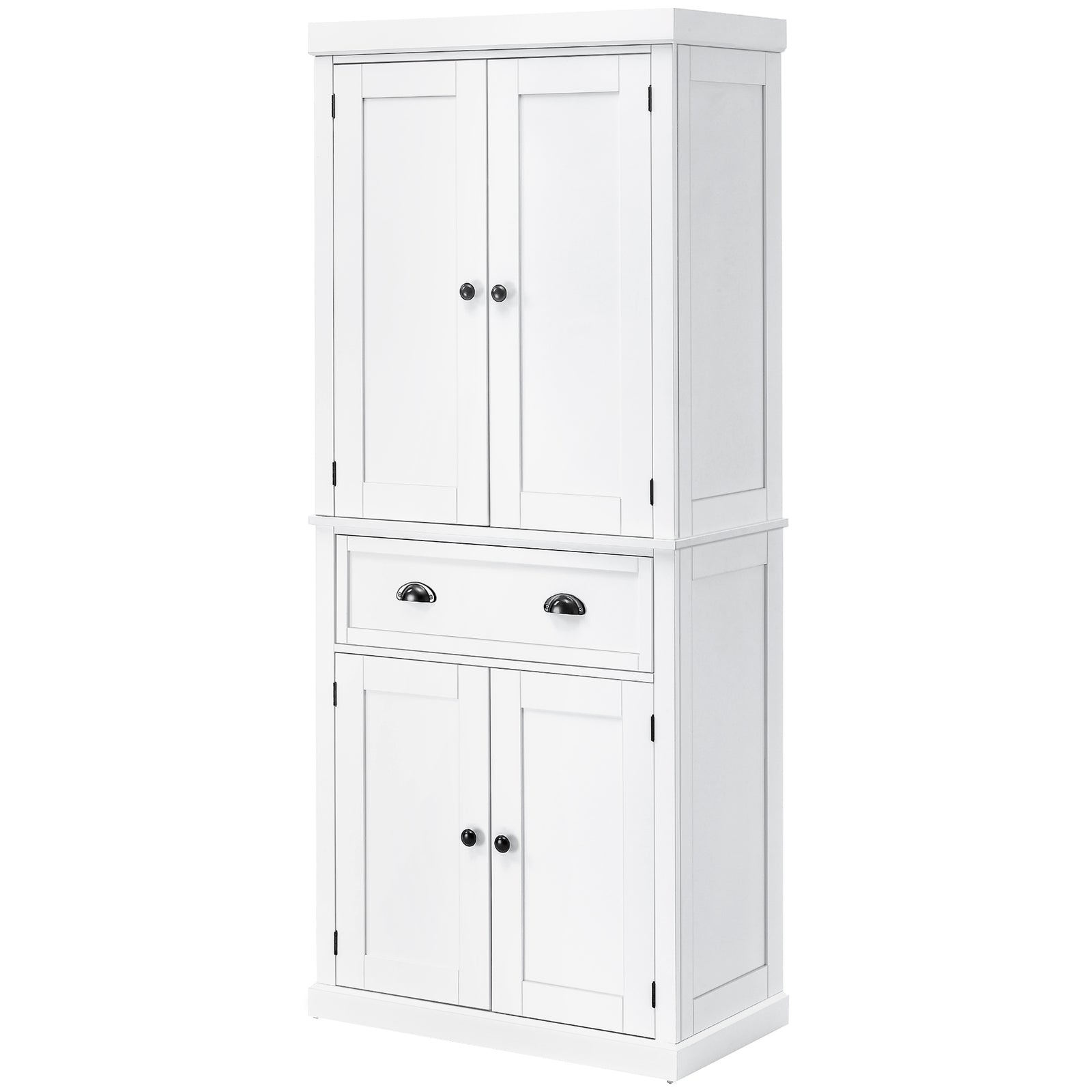 Traditional Colonial Freestanding Kitchen Pantry Cupboard | White