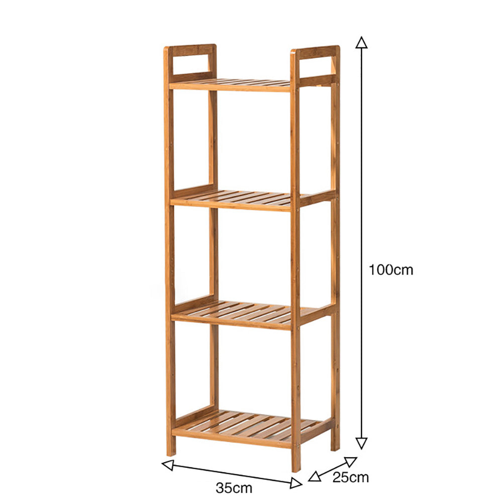 3/4/5-tier Tiered Bamboo Wood Book Storage Shelf | Medium | Brown