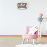 Mis Grey Pendant Lamp 1xe27 Beautifully Hand Made From Contemporary Grey Fabric With Natural Wooden Teddybears