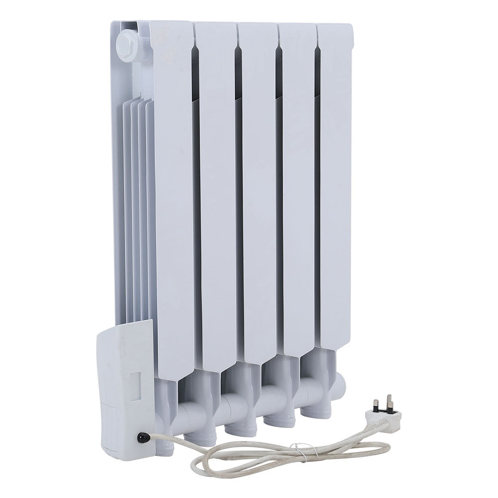 900w 5-fin Oil-filled Radiator Space Heater With Led Display, 3 Heat Settings, Compact Portable Electric Heater, 450mm Width