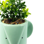 20cm Ceramic Blue Elephant Planter With Artificial Foliage Plant