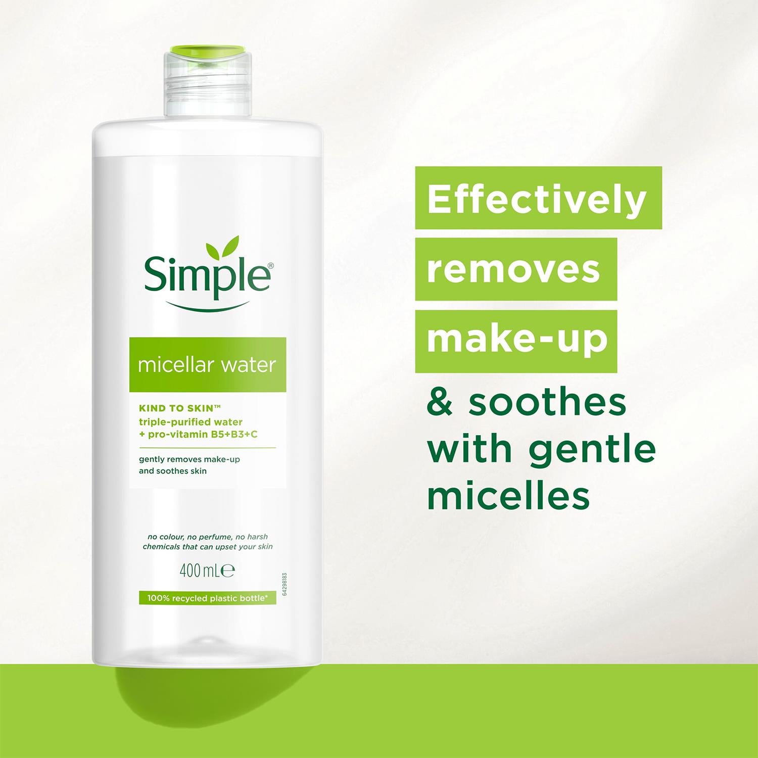 Simple Micellar Water Sheet Mask & Biodegradable Wipes Bundle