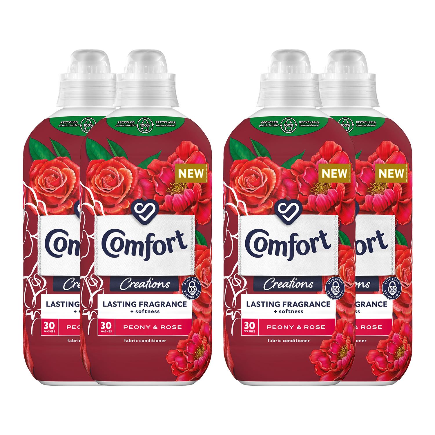 Fabric Conditioner Lasting Fragrance Peony & Rose 900ml, 30 Washes | Set-of-4
