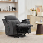 Cowley Electric Riser Recliner Chair With Massage And Heat, Drink Cooler, Table | Dark Grey