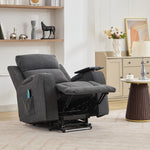 Cowley Electric Riser Recliner Chair With Massage And Heat, Drink Cooler, Table | Dark Grey
