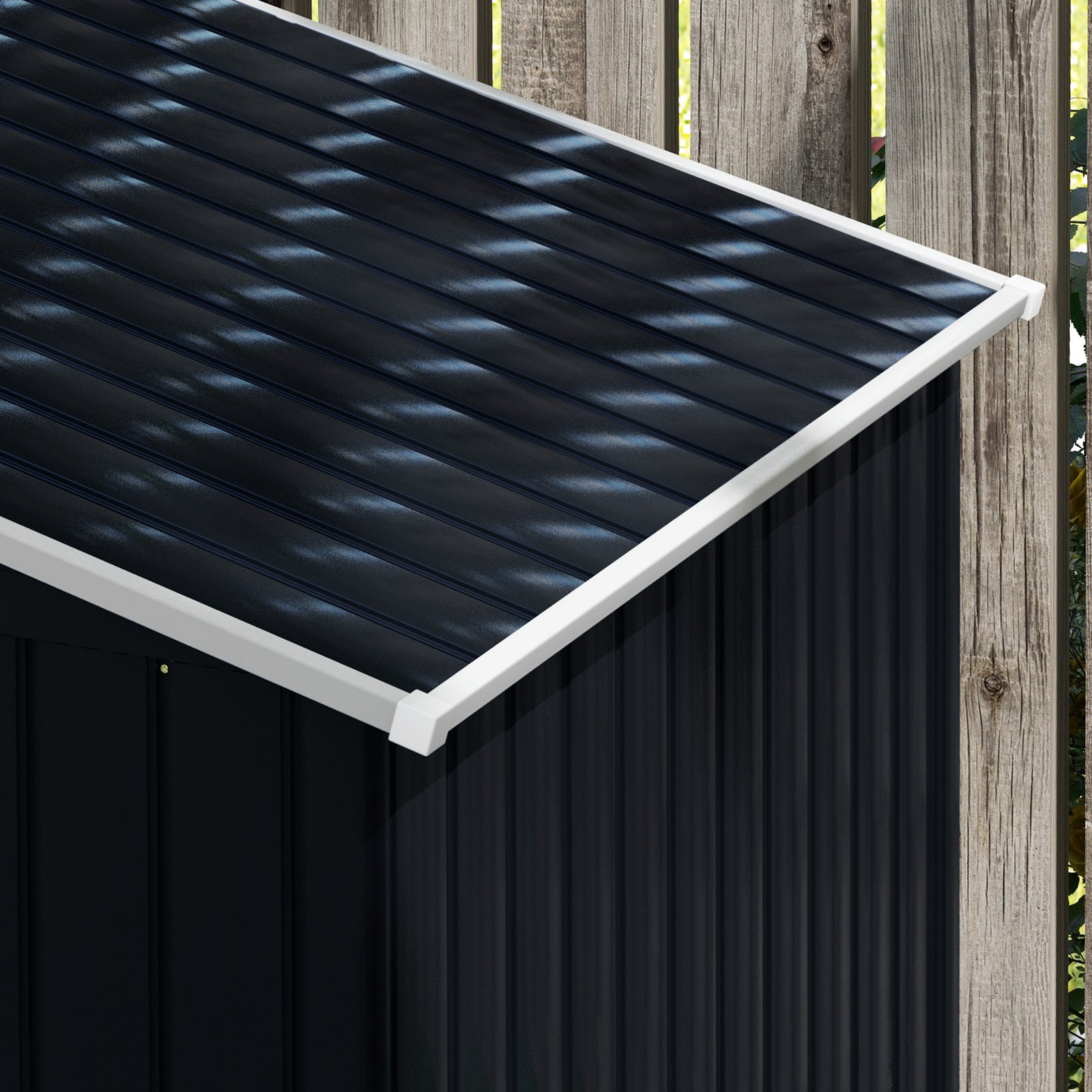 Garden Shed Storage Unit W/locking Door Floor Foundation | Dark Gray