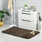 Brown Fluffy Area Rug Shaggy Carpet 90x150cm