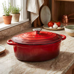 4.6l Enamelled Cast Iron Dutch Oven Pot For Bread Baking | Red