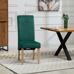 Set Of 2 Rimini Velvet Fabric Dining Chairs | Green