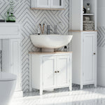 Bathroom Pedestal Under Sink Cabinet Floor W/ Storage Shelf