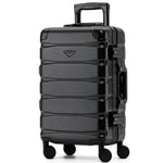 55x35x20cm Hard Shell Cabin Carry On Suitcase 100+ Airline Approved - Aluminium Frame/abs Hard Shell Outer Body | Cabin | Black
