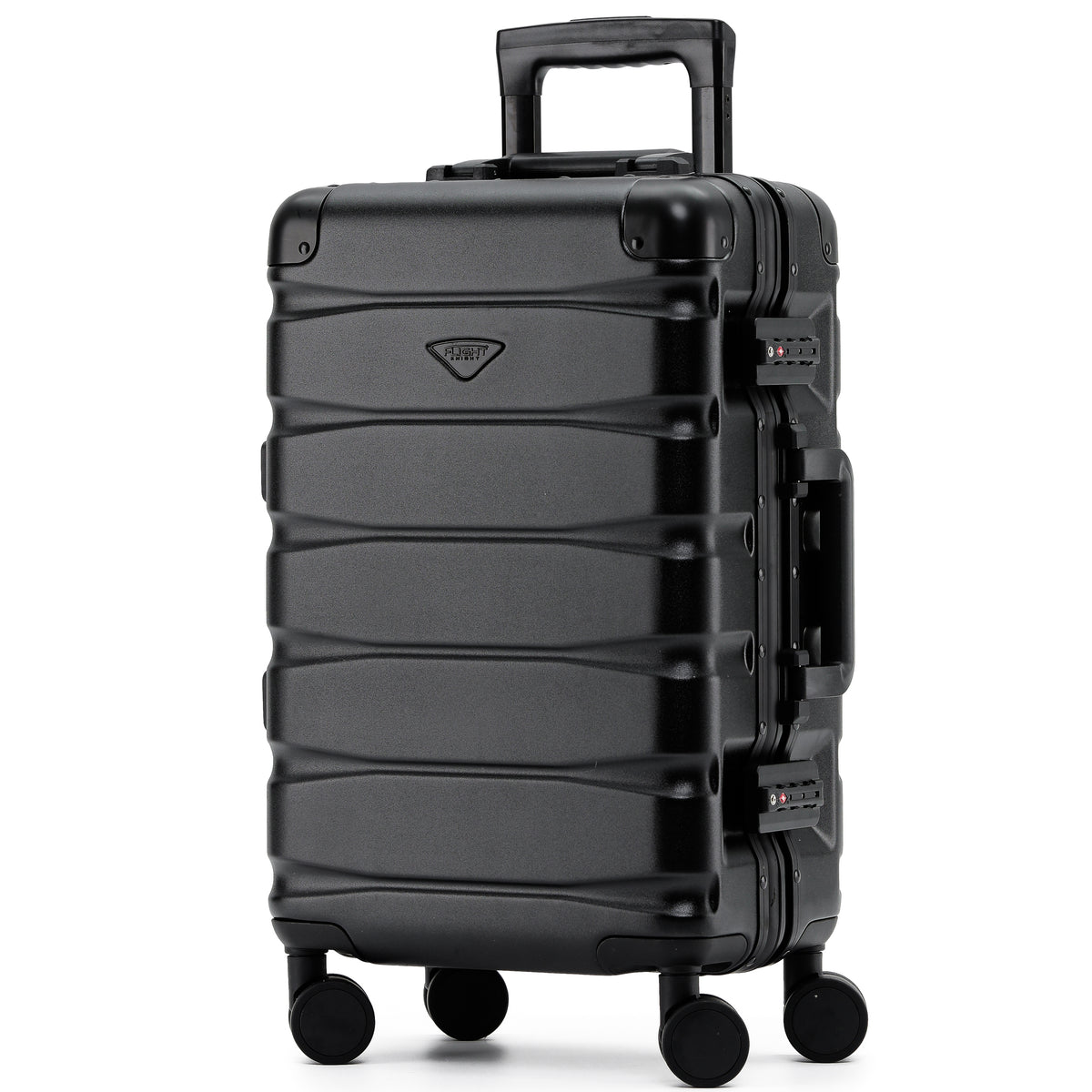 55x35x20cm Hard Shell Cabin Carry On Suitcase 100+ Airline Approved - Aluminium Frame/abs Hard Shell Outer Body | Cabin | Black