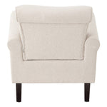 Beige Velvet Linen Wingback Armchair – Accent Chair With Nailhead Trim