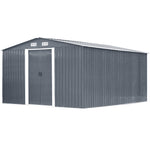 12x10 Ft Metal Apex Roof Garden Shed Outdoor Storage House