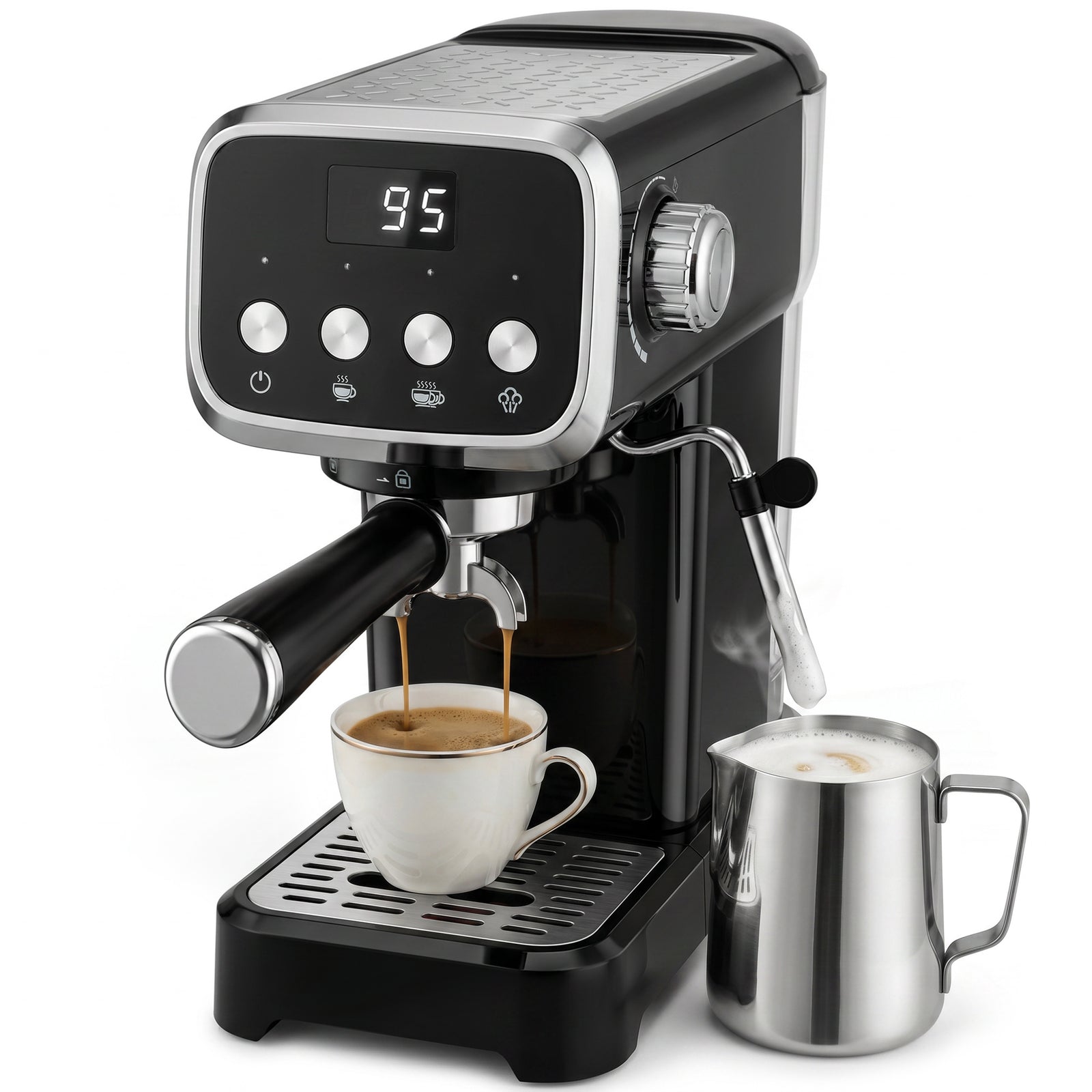HOMCOM Espresso Machine With 20-bar Pressure, Black