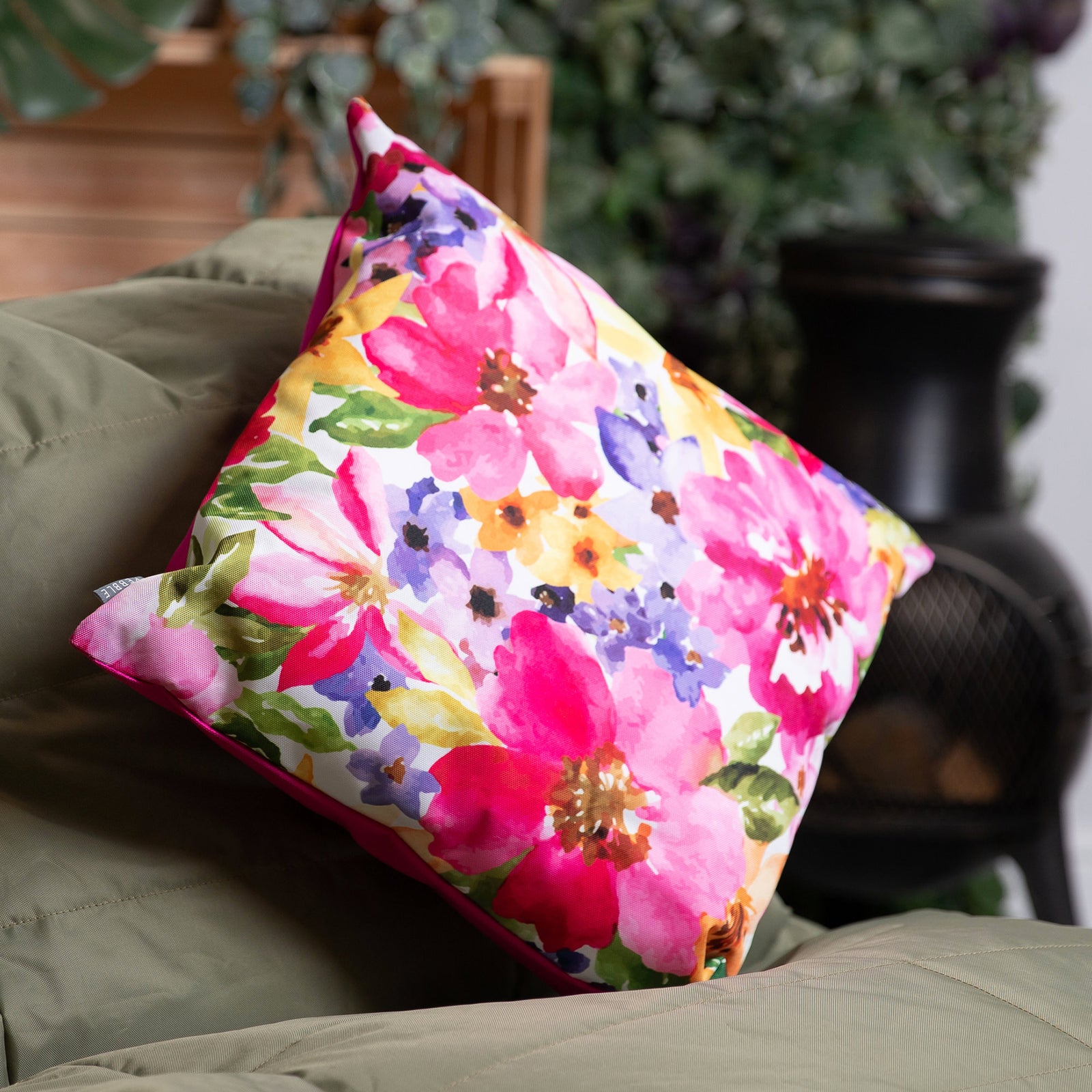Tropical Indoor Outdoor Cushion Set Of 4 Water Resistant Cushions