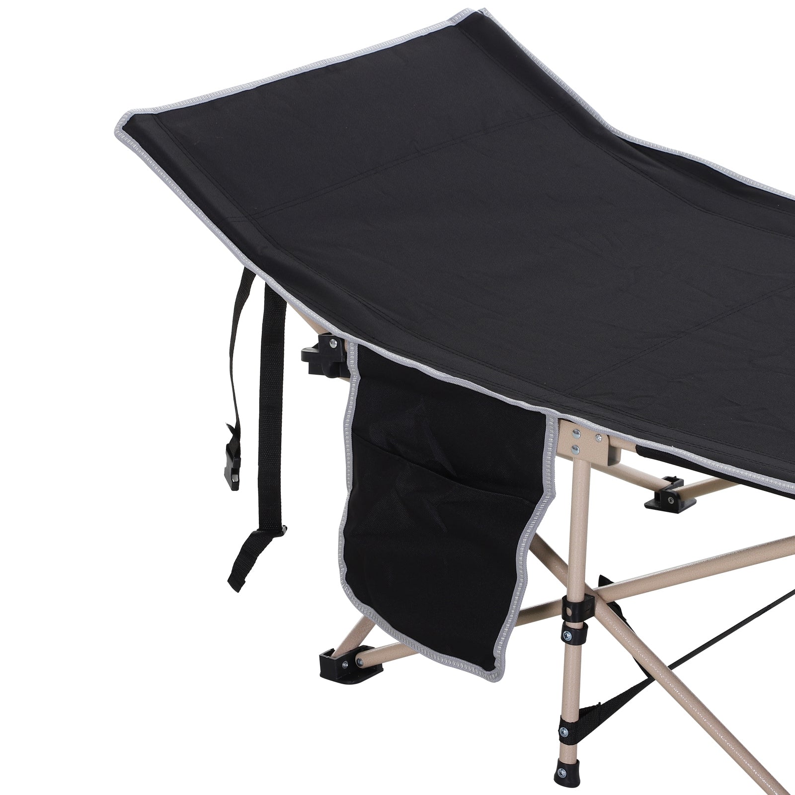 Single Person Folding Camping Cot Portable Camp Sleeping Bed | Black