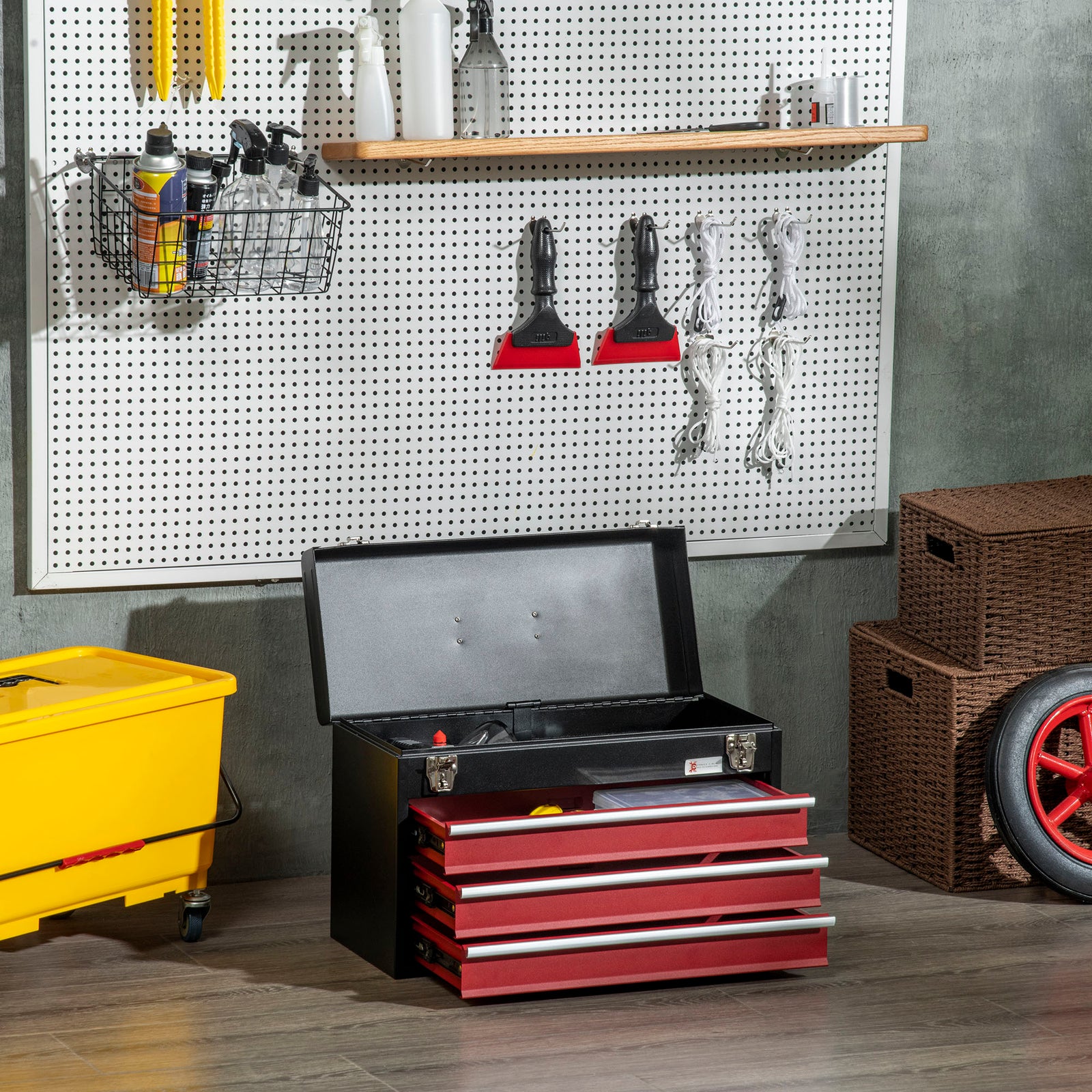 Lockable 3 Drawer Tool Chest With Ball Bearing Slide Drawers | Black