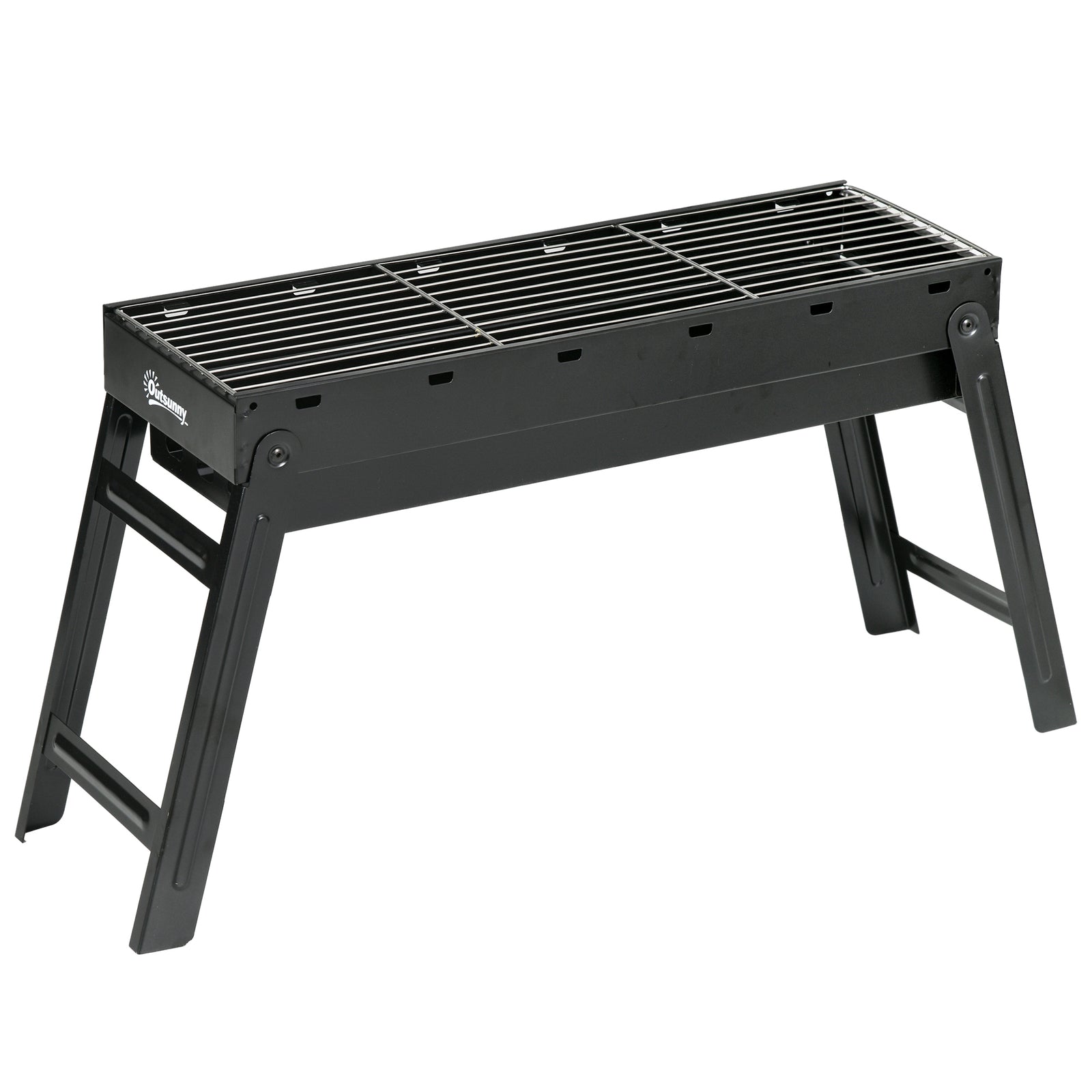 Compact Galvanised Tabletop Bbq, Black