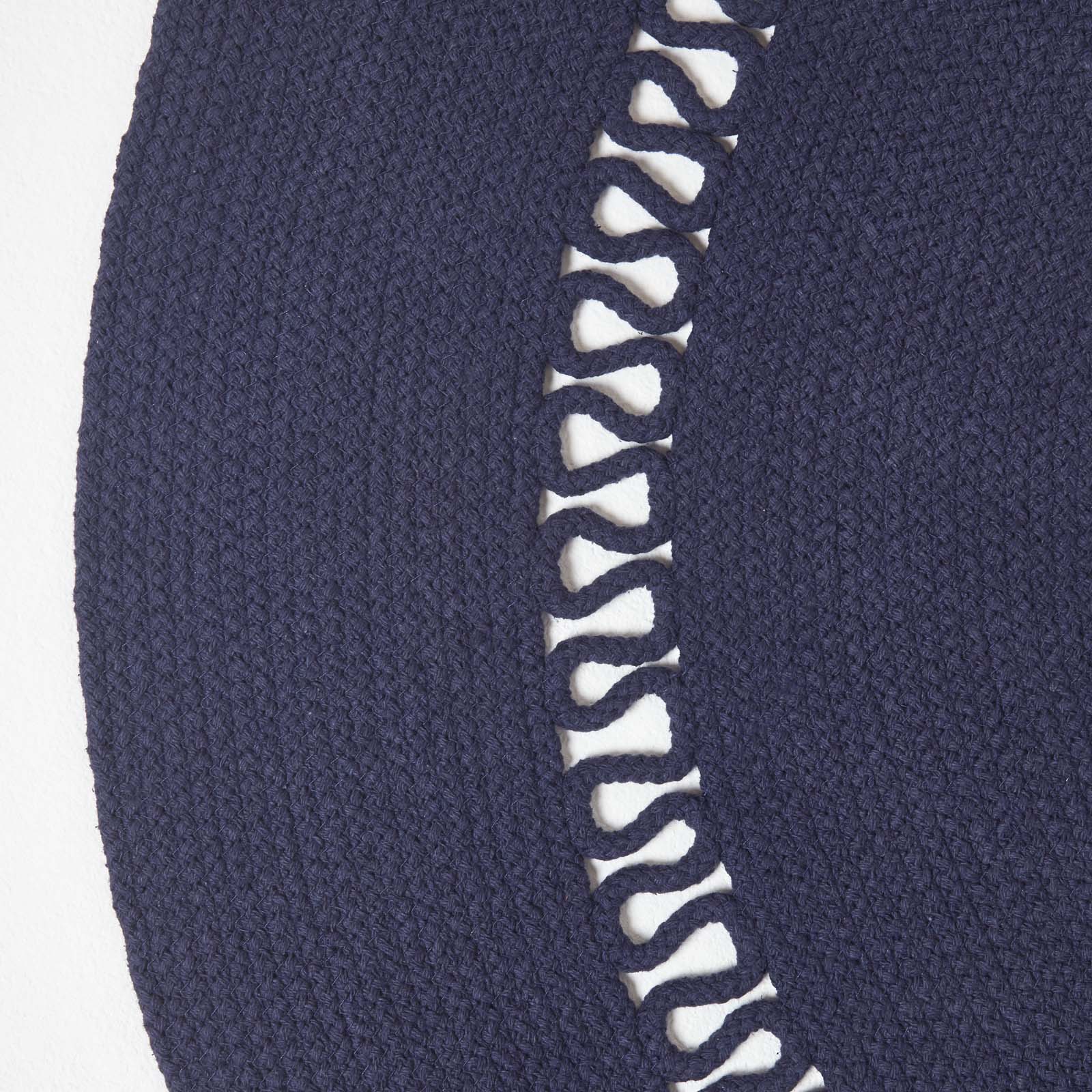 Crochet Braided Round Rug | 120cm | Navy Blue