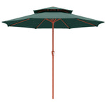 2.7 M Garden Parasol With Double Top | Green