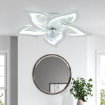 White Petal-shaped Ceiling Fan Light 27.1 Inch Led With 3-color Dimming, Reversible Quiet Motor, 6-speed, 2.4g App Control & Sleep Timer