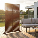 Metal Outdoor Privacy Screen 90cm X 180cm - Slats | 180cm x 90cm | Rust