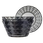 Prism Outdoor Dinner Bowls Set Of 4 - Smoke Grey