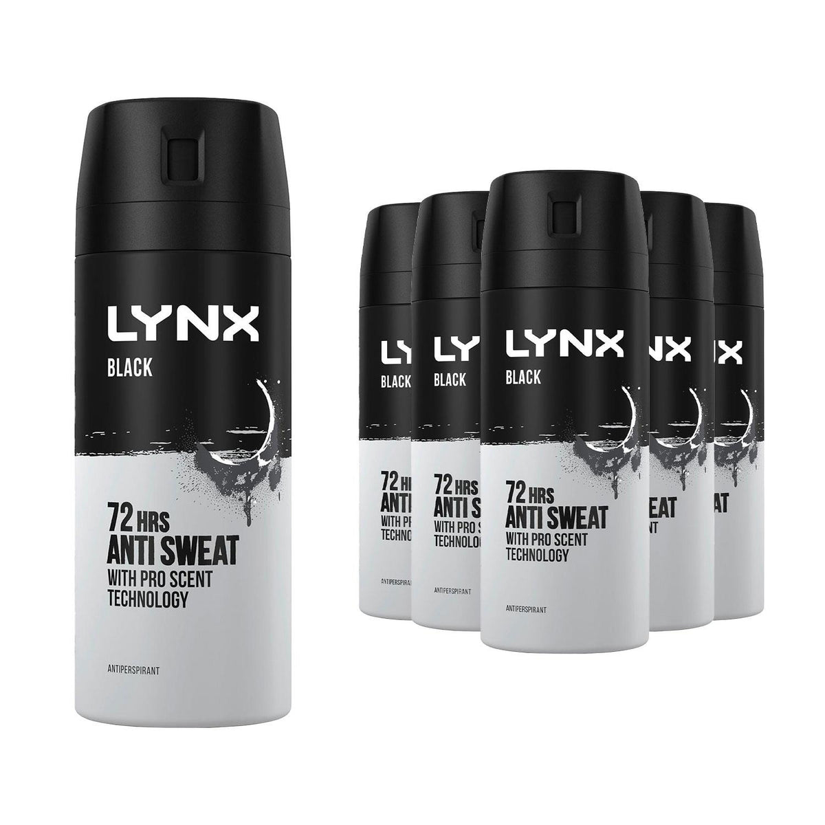 Black Body Spray Anti-perspirant Deodorant 72hrs Anti Sweat 150ml | Set of 36