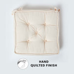 Cotton Dining Chair Booster Cushion | 40cm x 40cm | Cream
