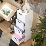 HOMCOM 4 Drawer File Cabinet With Lock And Adjustable Hanging Bars