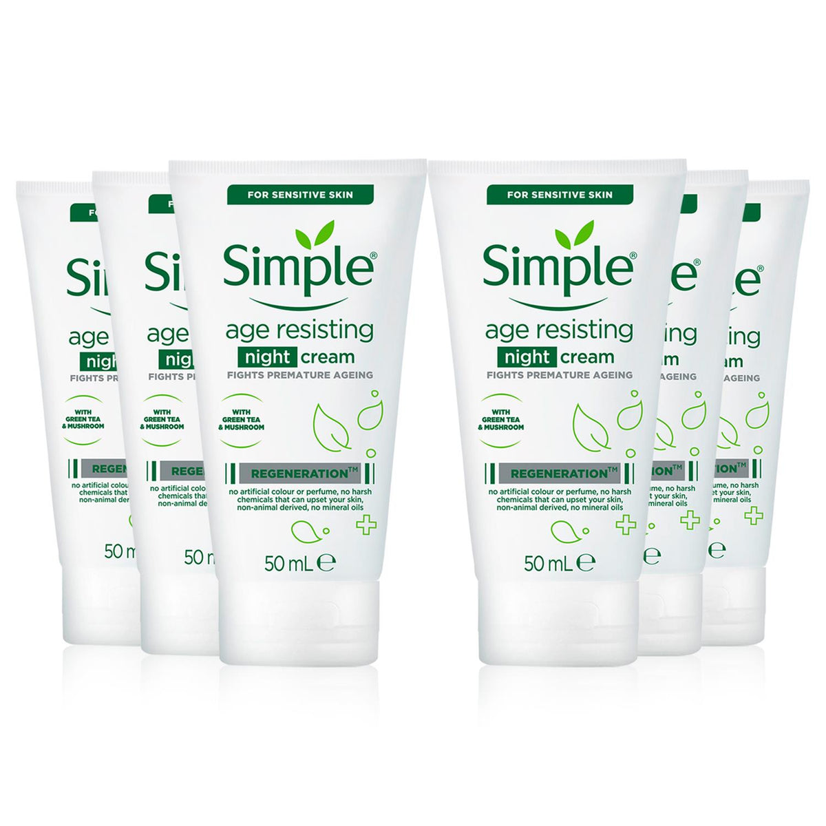 Regeneration Age Resisting Night Cream, 6pk X 50ml | Set of 6 | White