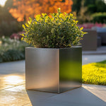 Zinc Galvanised Square Planter | 40cm x 40cm x 40cm | Silver