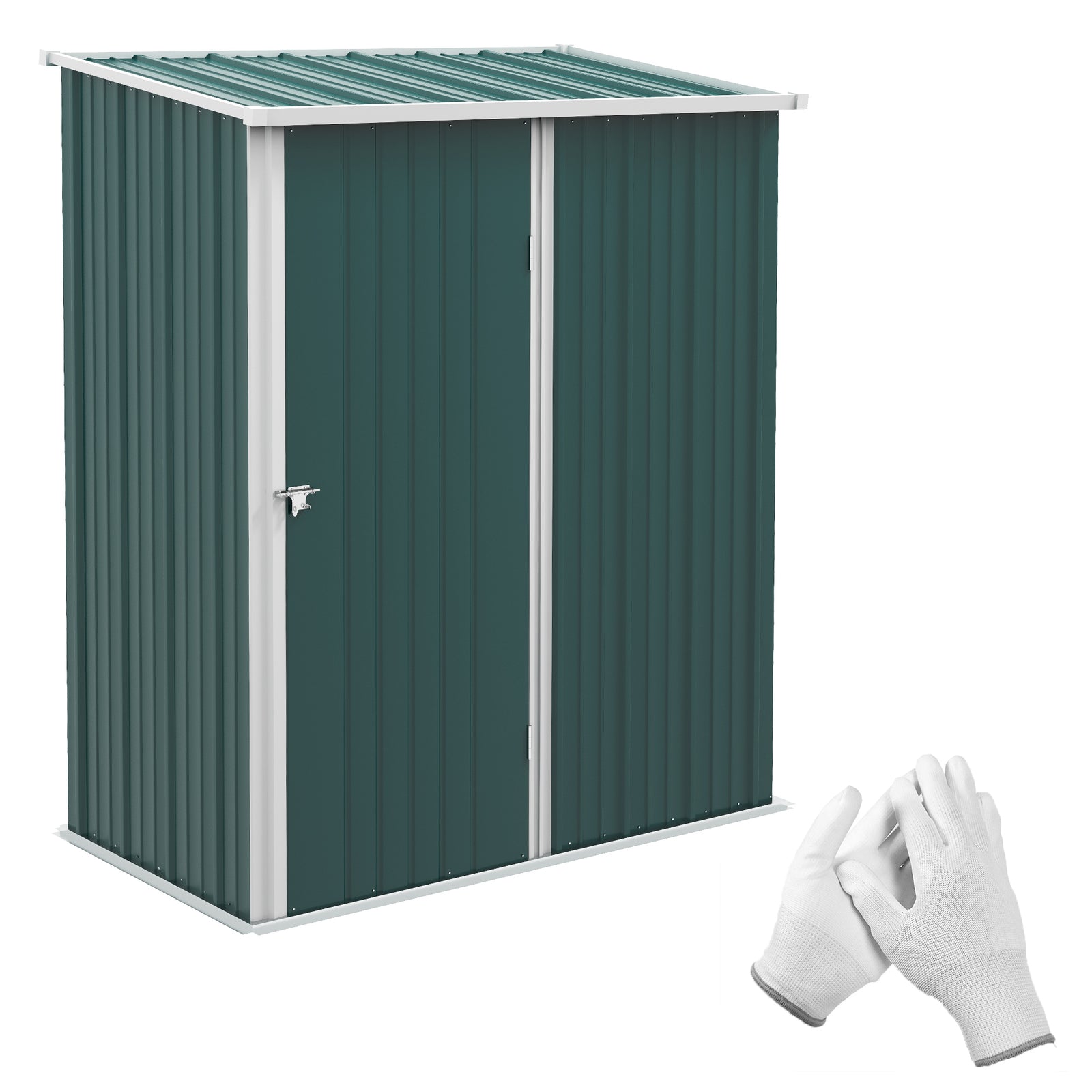 Outdoor Storage Shed Steel Garden Shed With Lockable Door | Green