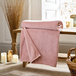 Snuggle Touch Solid Colour Fleece Throw – 140x180cm – Super Soft Plain Blanket | 140cm x 180cm | Pink
