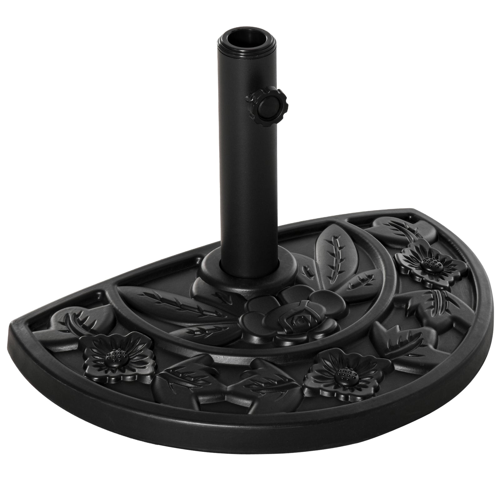 9kg Half Round Parasol Base, Black