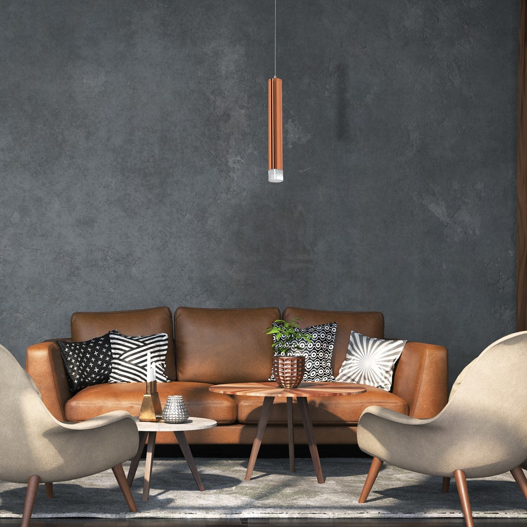 Copper Designer 5w Led Pendant Copper / Rose Gold Industrial Chic Cylindrical Shape