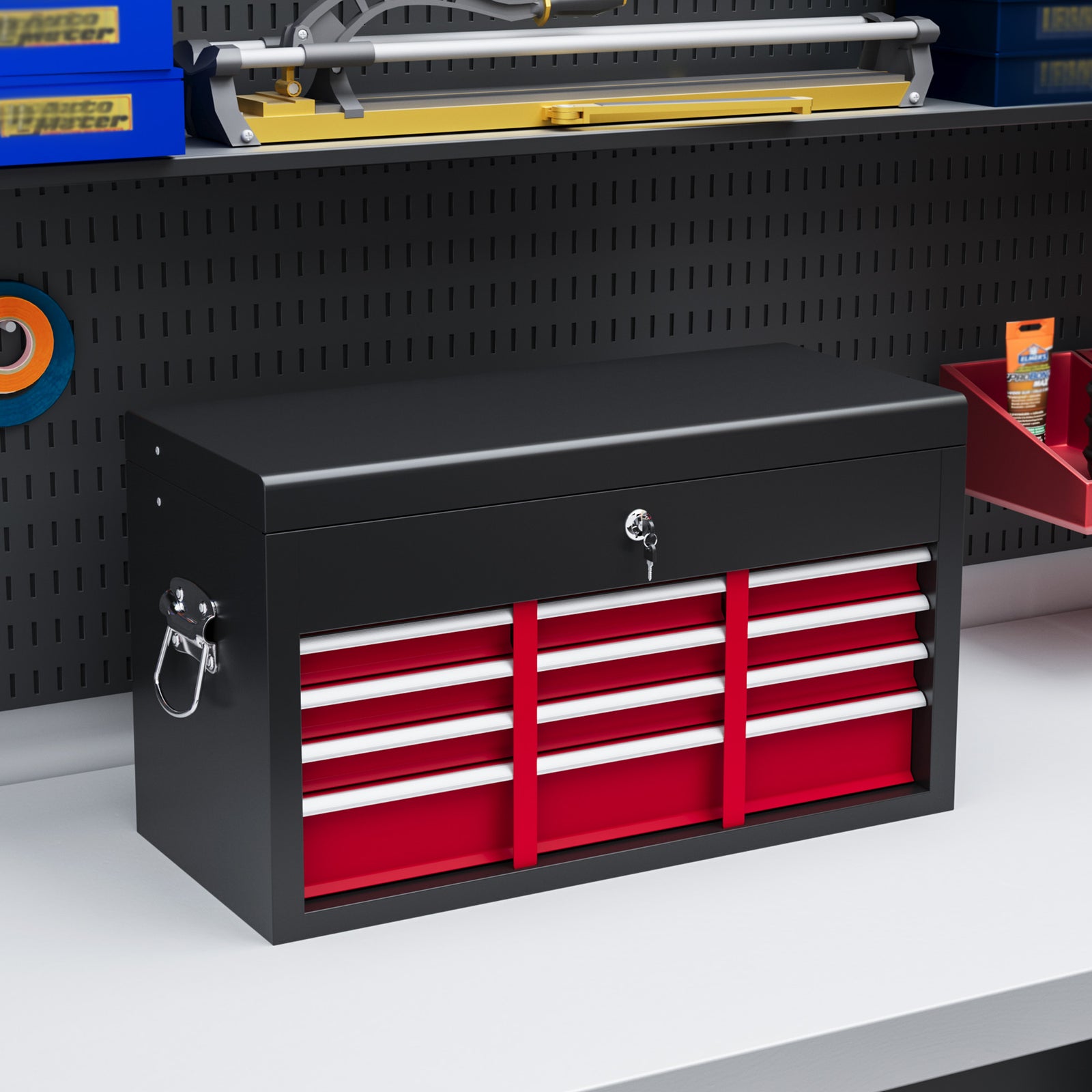 6 Drawer Tool Chest, Lockable, Portable | Red