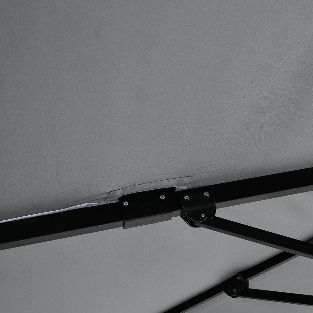 Square Cantilever Parasol With Solar-powered Led Lights | One Size | Light Grey