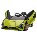 Lamborghini Sian 12v Kids Electric Ride On Car Toy W/ Remote Control | Green